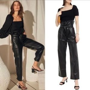 Johanna Ortiz Lady of the Desert Vegan Leather Paperbag Waist Pant Size 8